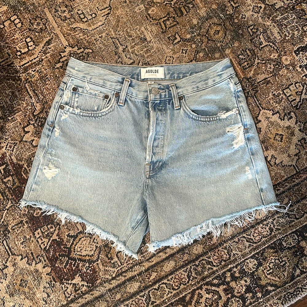 AGOLDE Parker Long Denim Shorts